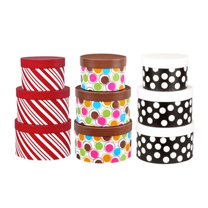 Stackable Round Nested Boxes Box And Wrap, Round Nesting Boxes